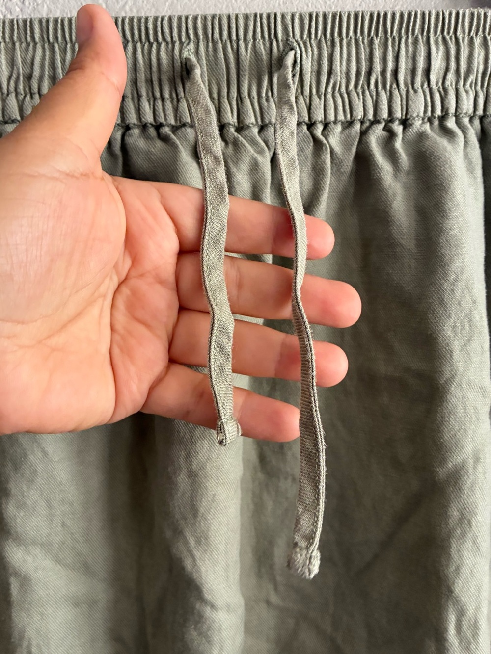 Madewell Sage Green Linen Blend Elastic Waist Skirt S - Picture 8 of 11